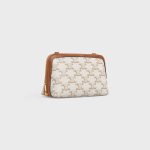 CLUTCH WITH CHAIN IN TRIOMPHE CANVAS AND LAMBSKIN WHITE/TAN - Image 2